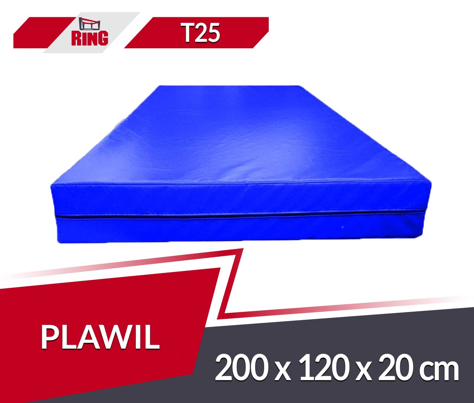 Gymnastická žinenka rehabilitačná mäkká (T25) 200x120x20 RM-25 Ring Sport modrá